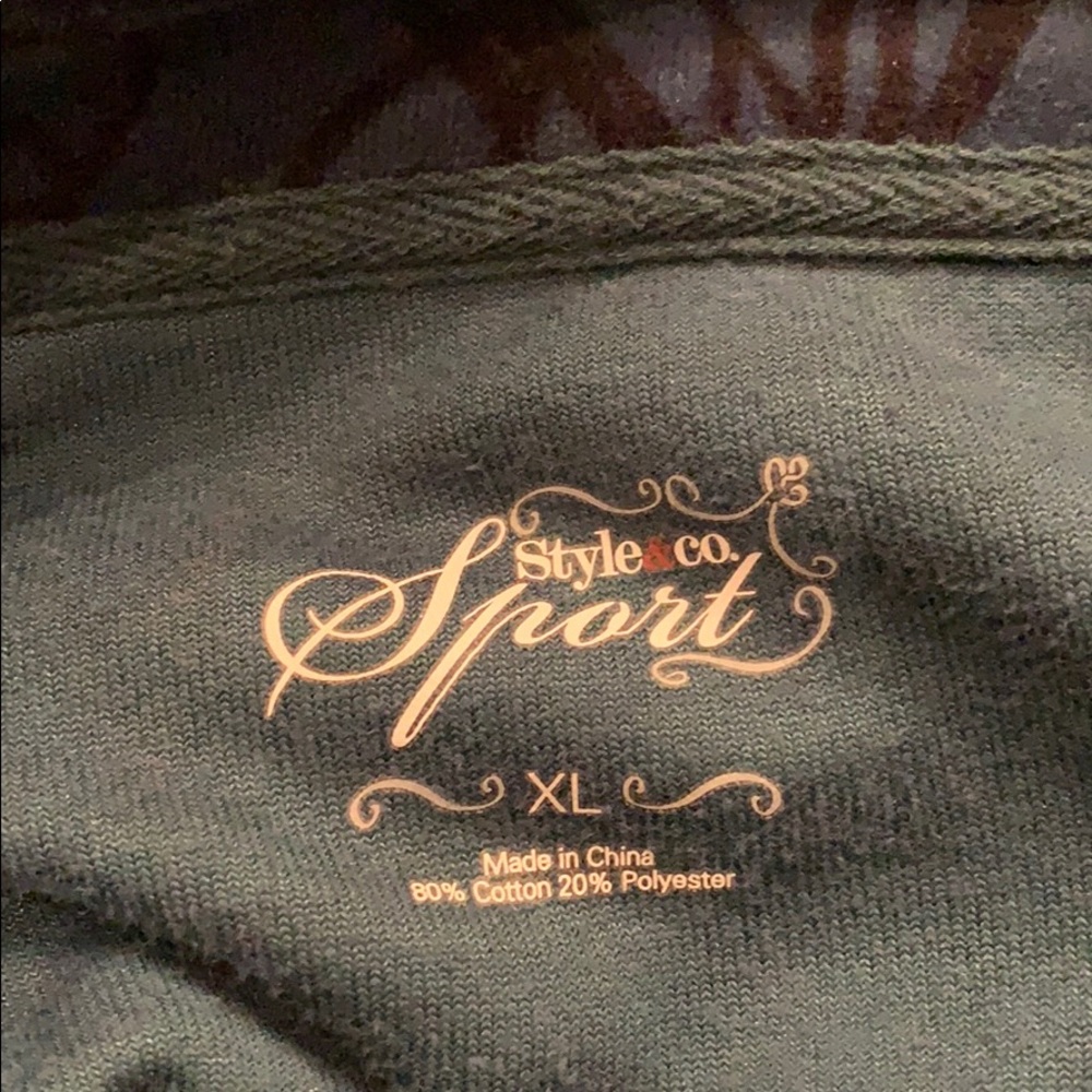 Style & Co Sport velour full zip jacket w pockets - Picture 4 of 6